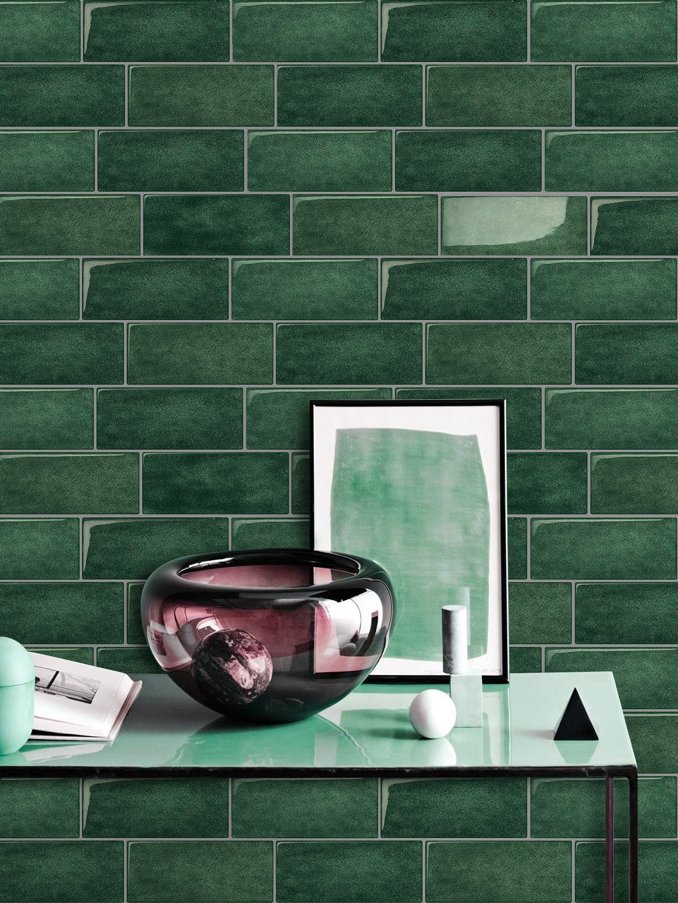 Green Subway Peel & Stick Wall Tile - 10 Pack