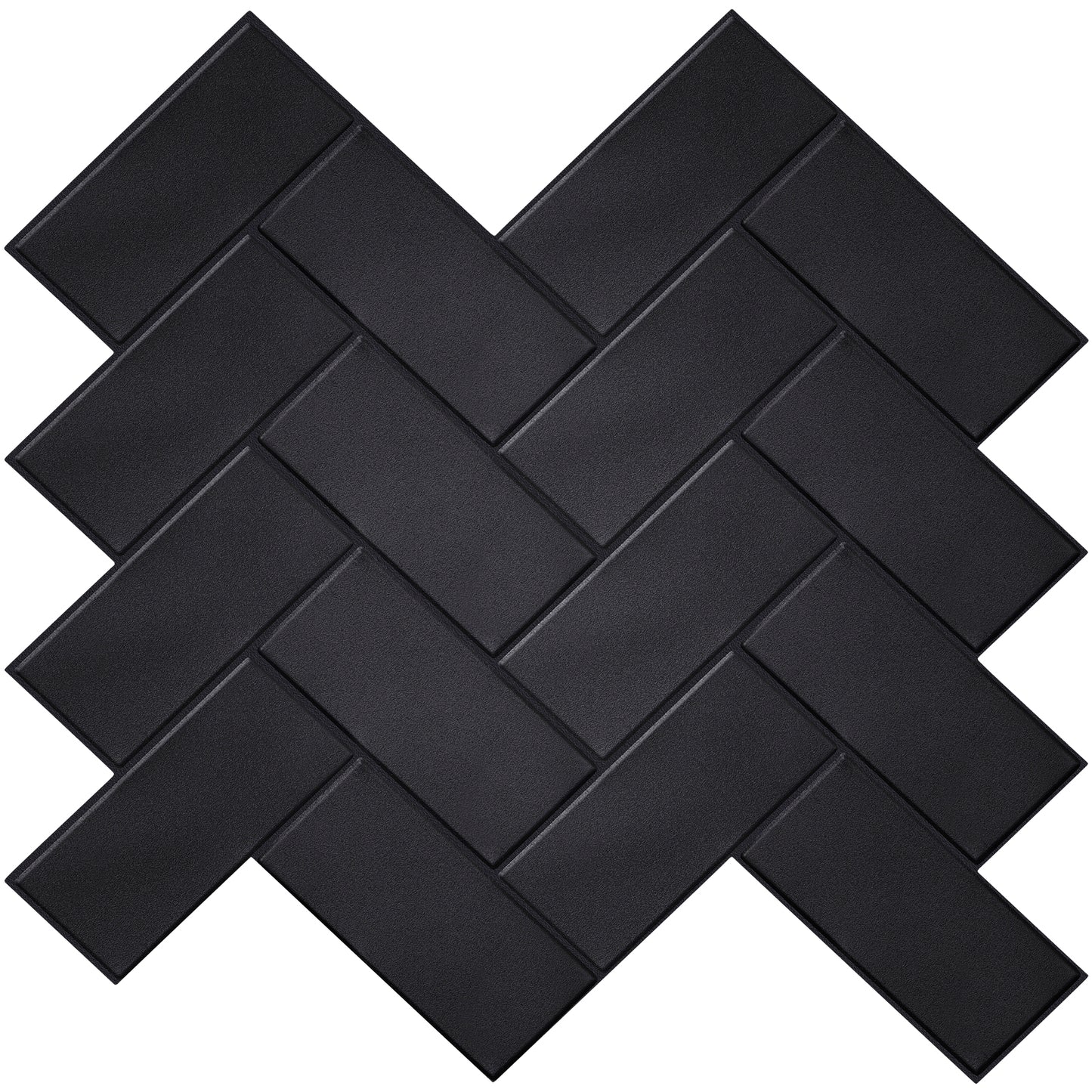 Black Herringbone Peel & Stick Vinyl Wall Tile – 10 Pack
