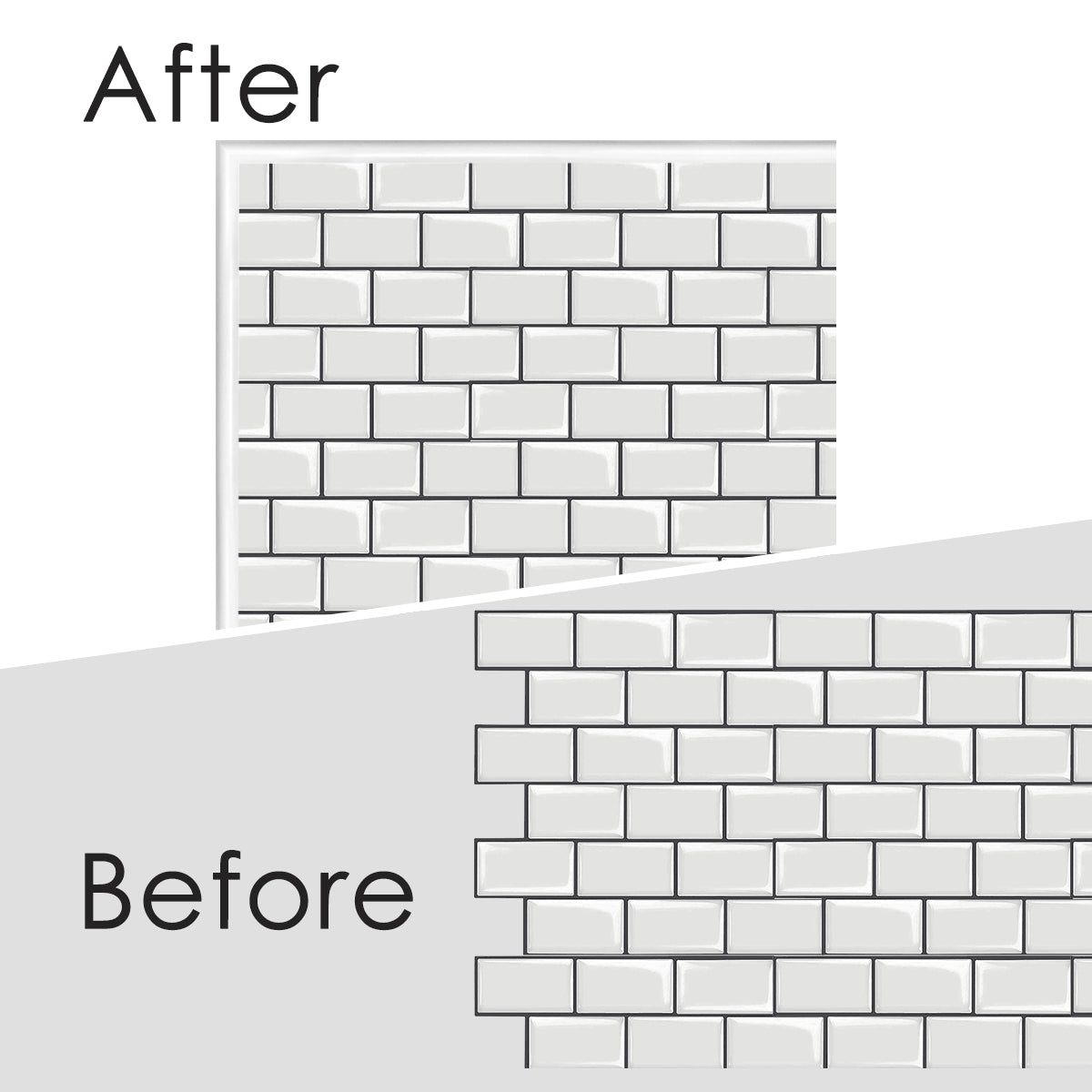 Peel & Stick Tile Trim – 3m Roll (White, Grey, or Black)