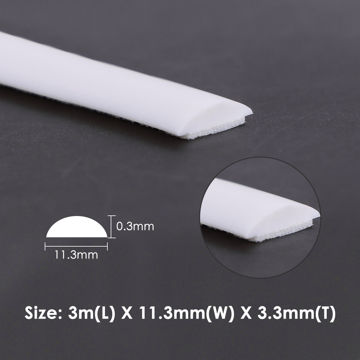 Peel & Stick Tile Trim – 3m Roll (White, Grey, or Black)