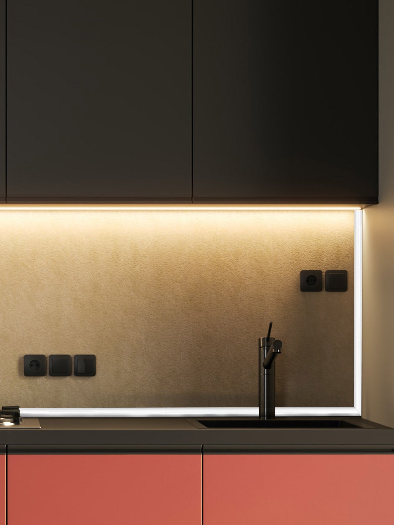 Peel & Stick Tile Trim – 3m Roll (White, Grey, or Black)