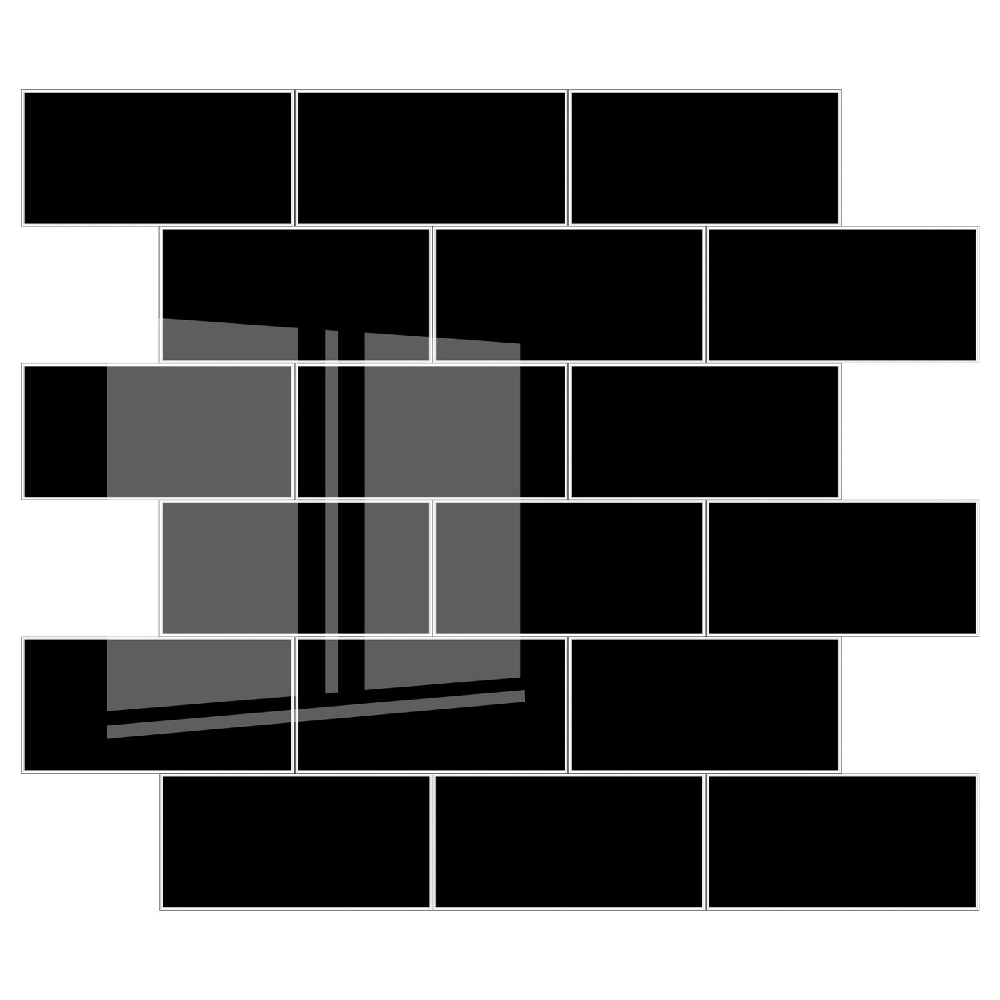 Black Subway Peel & Stick Vinyl Wall Tile – 10 Pack