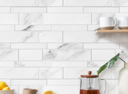 White Subway Peel & Stick Vinyl Wall Tile – 10 Pack