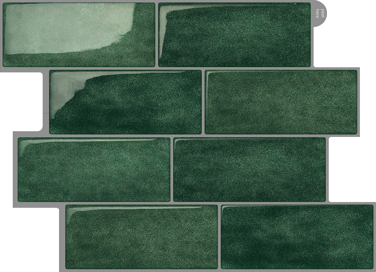 Green Subway Peel & Stick Wall Tile - 10 Pack
