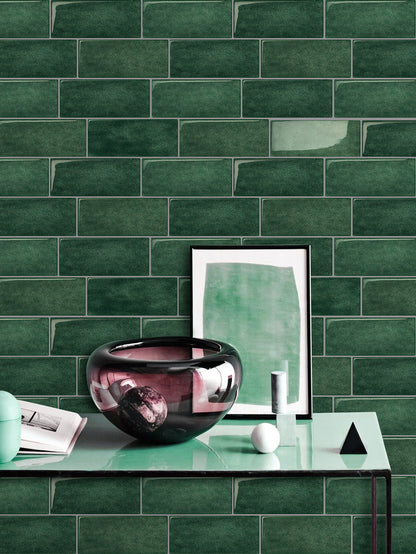 Green Subway Peel & Stick Wall Tile - 10 Pack