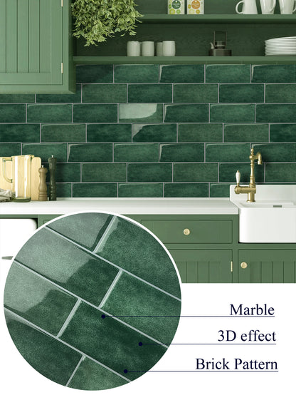 Green Subway Peel & Stick Wall Tile - 10 Pack