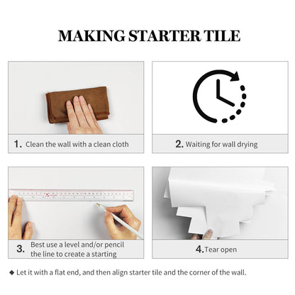 White Herringbone Peel & Stick Vinyl Wall Tile – 10 Pack