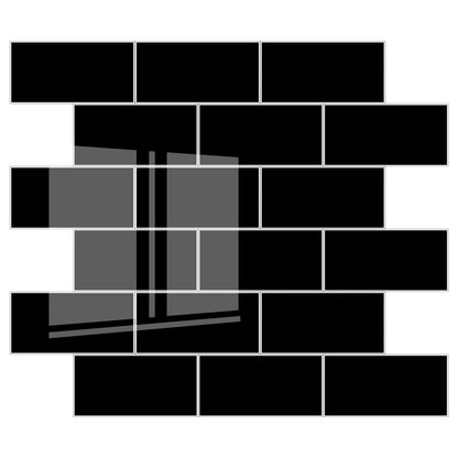 Black Subway Peel & Stick Vinyl Wall Tile – 10 Pack