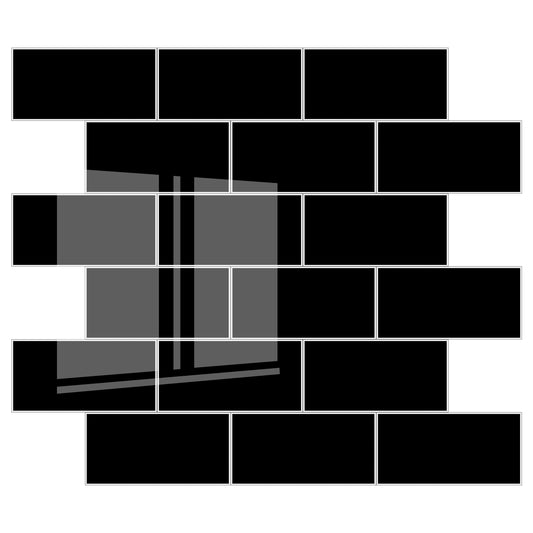 Black Subway Peel & Stick Vinyl Wall Tile – 10 Pack