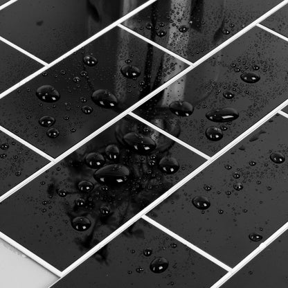 Black Subway Peel & Stick Vinyl Wall Tile – 10 Pack