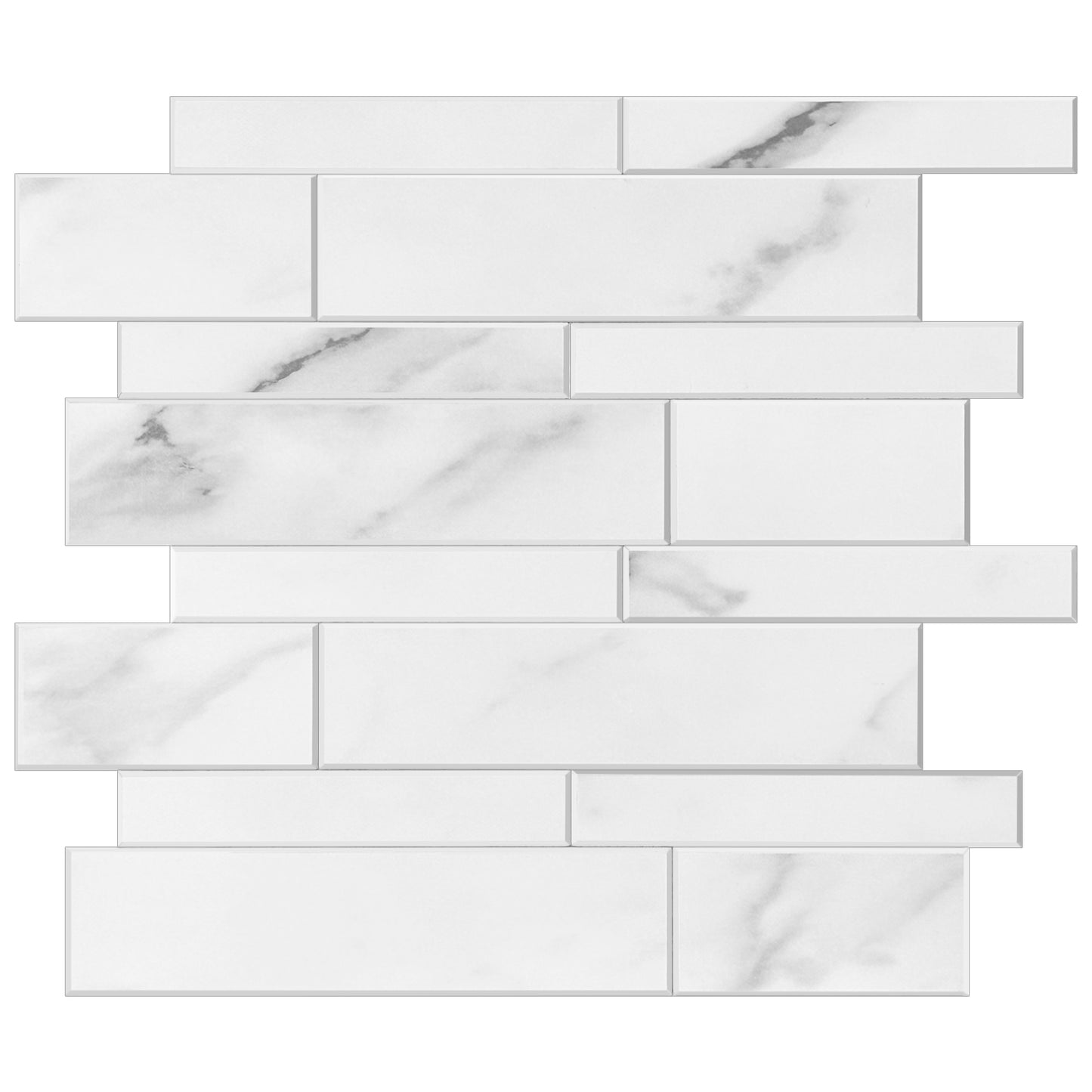 White Subway Peel & Stick Vinyl Wall Tile – 10 Pack