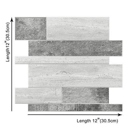 Grey Textured Subway Peel & Stick Vinyl Wall Tile – 10 Pack