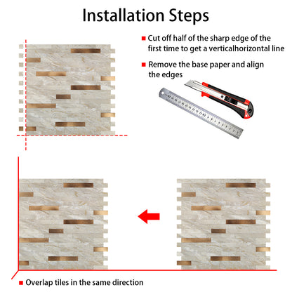 Copper Composite Peel & Stick Vinyl Wall Tile – 10 Pack