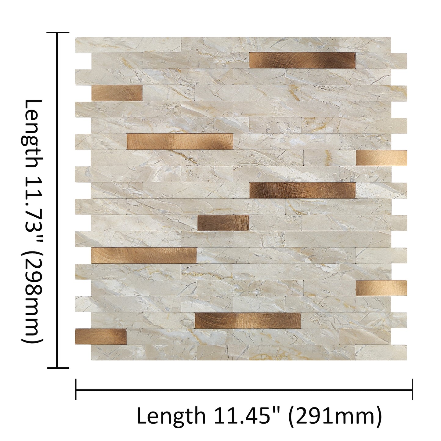 Copper Composite Peel & Stick Vinyl Wall Tile – 10 Pack