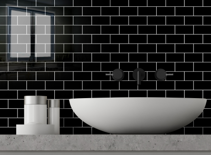 Black Subway Peel & Stick Vinyl Wall Tile – 10 Pack